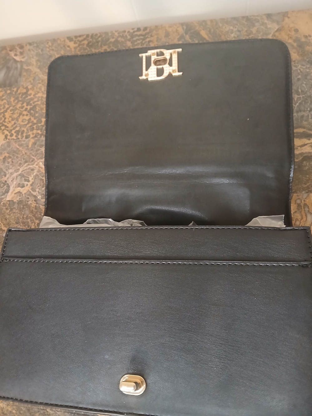 Badgley Mischka Black and White Tweed Chain Shoulder Bag - Picture 4 of 4